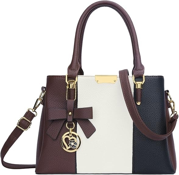 Women's Zipper Compartment Wallets & Totes Top Handle Crossbody Bags Shoulder Bags Women's Bags Color: Black White Wine