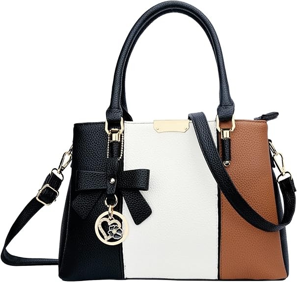 Women's Zipper Compartment Wallets & Totes Top Handle Crossbody Bags Shoulder Bags Women's Bags Color: Black White Brown