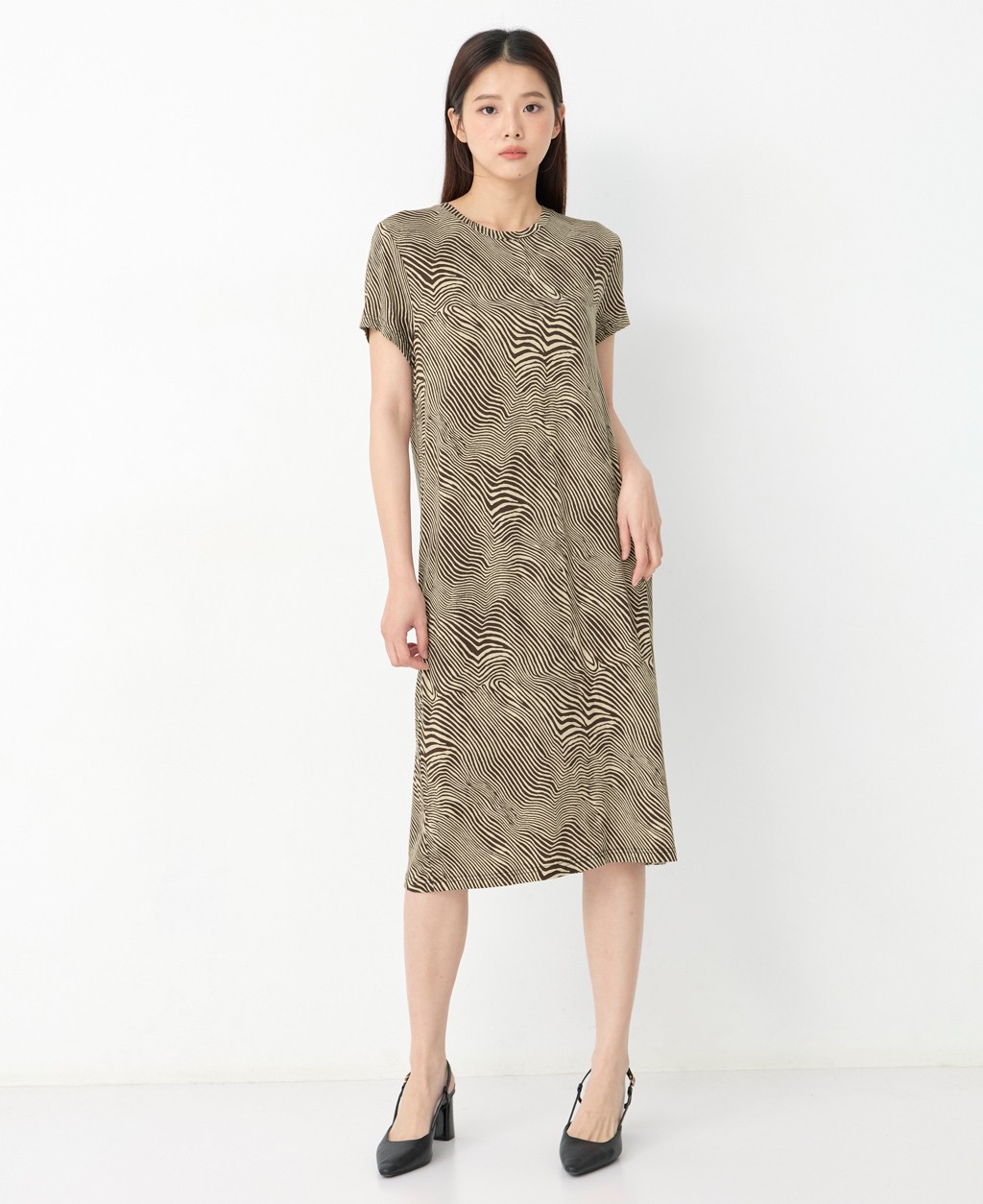 Women's round neck straight dress