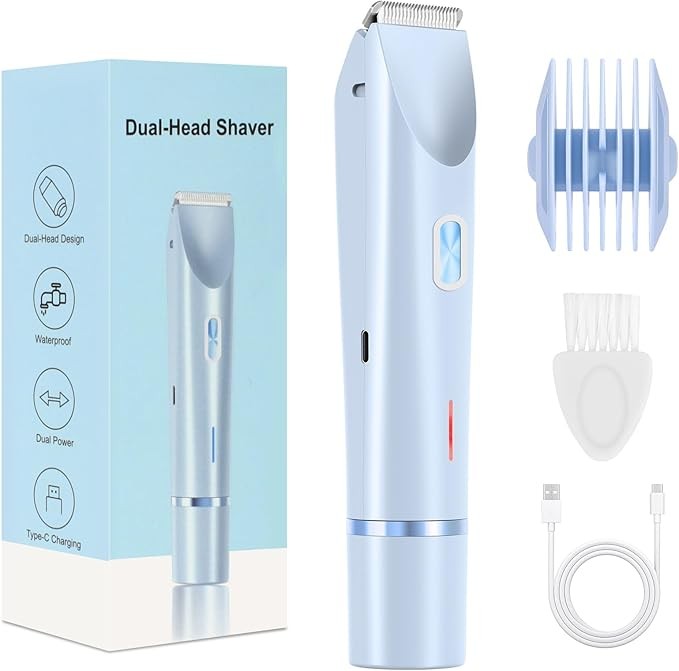 New Glow Aura Bikini Shaver, Glowshave 2 in 1 Women's Body Shaver (Blue)
