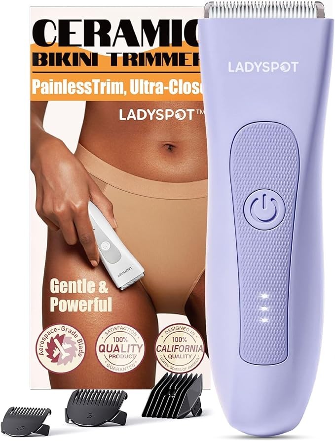 MANSPOT Manscape Groin & Body Hair Trimmer for Men, Electric Ball Pubic Trimmer Shaver,Manscape Kit with 4 Guard,Replaceable Ceramic Blade Heads,Waterproof Wet/Dry Shaver,90 Minutes Shaving