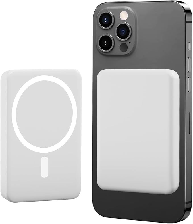 LUCKYDUO Magnetic Wireless Power Bank,5000mAh Slim for Magsafe Battery Pack with USB C PD 20W Ultra Fast Charging Magnetic Portable Charger for iPhone 15/15 Pro Max/14/13/12 Series