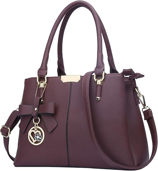 Women's Zipper Compartment Wallets & Totes Top Handle Crossbody Bags Shoulder Bags Women's Bags Color: A-wine