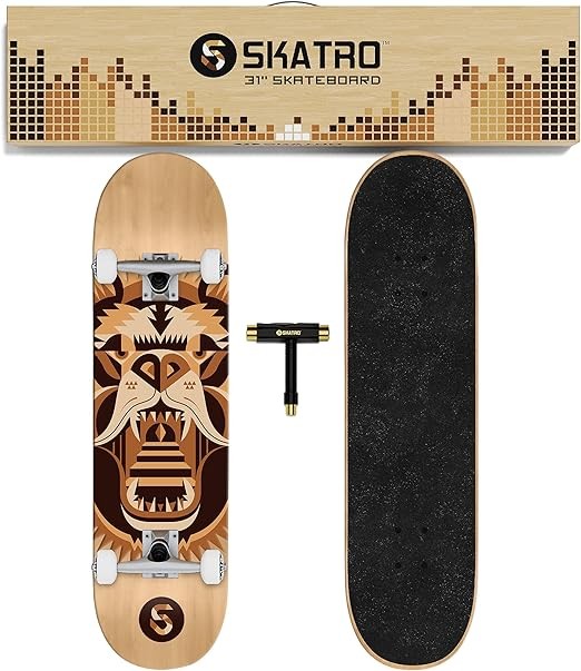 Skatro - Pro Skateboard 31" Complete Skateboard Ages Adults Boys Girls Beginners Kids