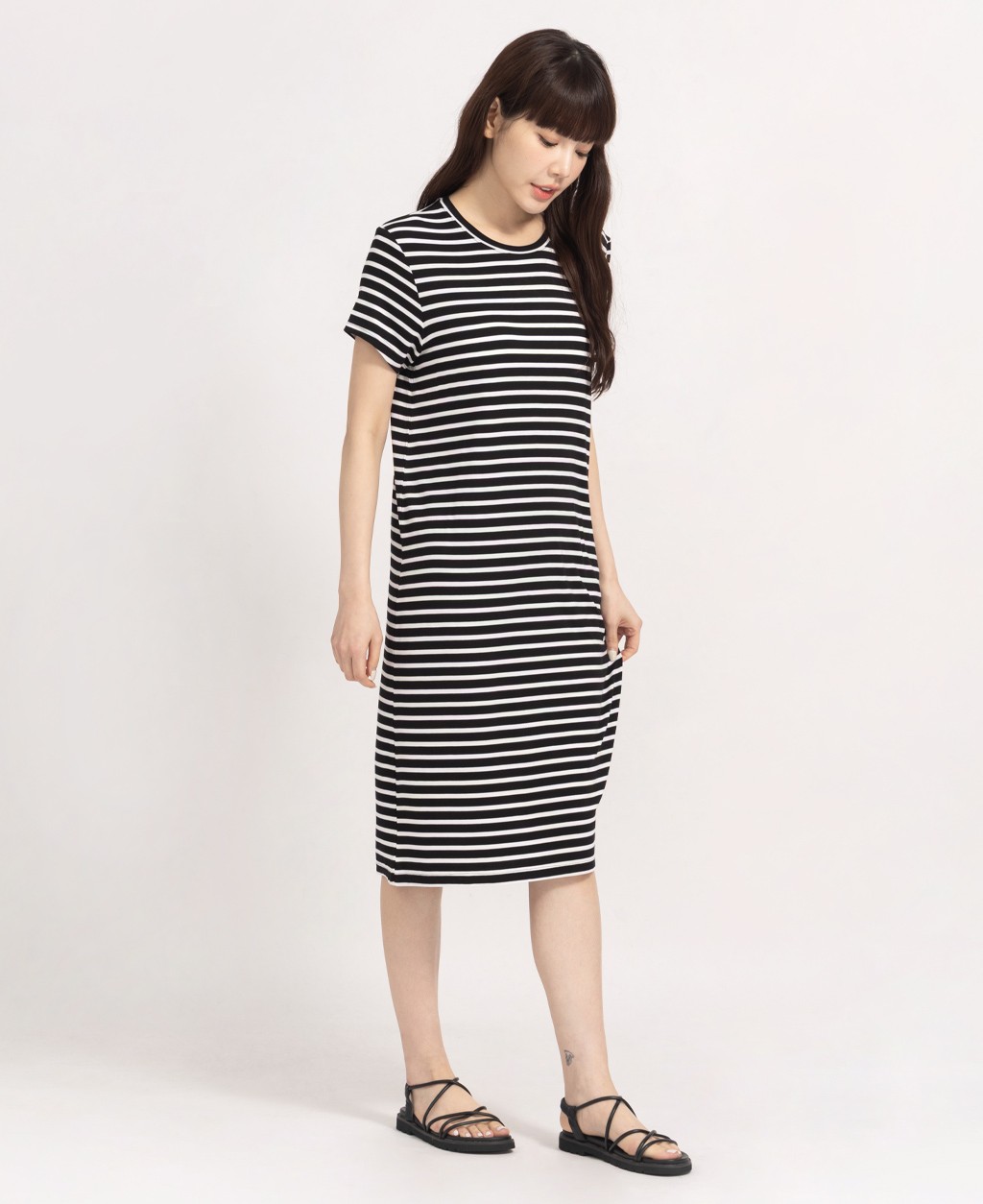 Women's round neck straight dress