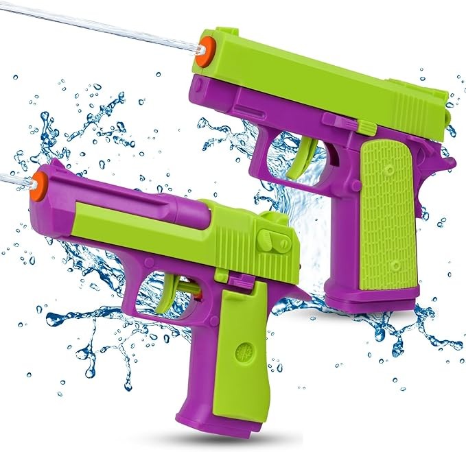 2 Pack Water Guns for Kids - Squirt Gun Water Blaster Soaker Water Pistol Toys for Toddlers Child Boys Girls, Ideal Summer Gifts for Swimming Pool Beach Party Outdoor Shooting Game Water Fighting Toy