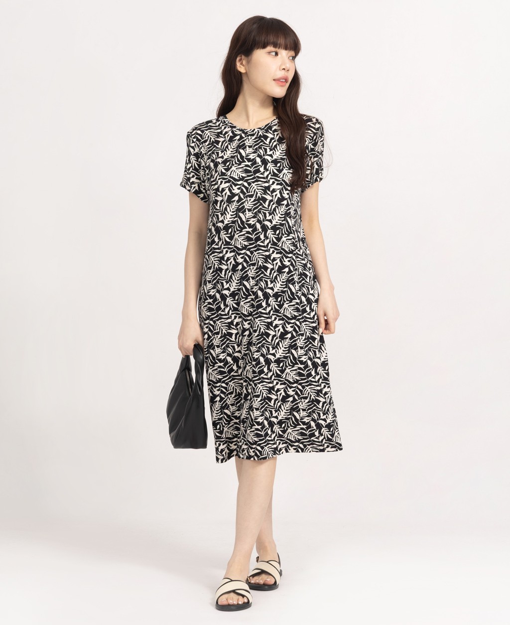 Women's round neck straight dress