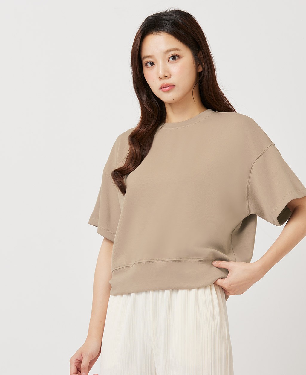 Air Layer Drop Shoulder Wide Cut Top