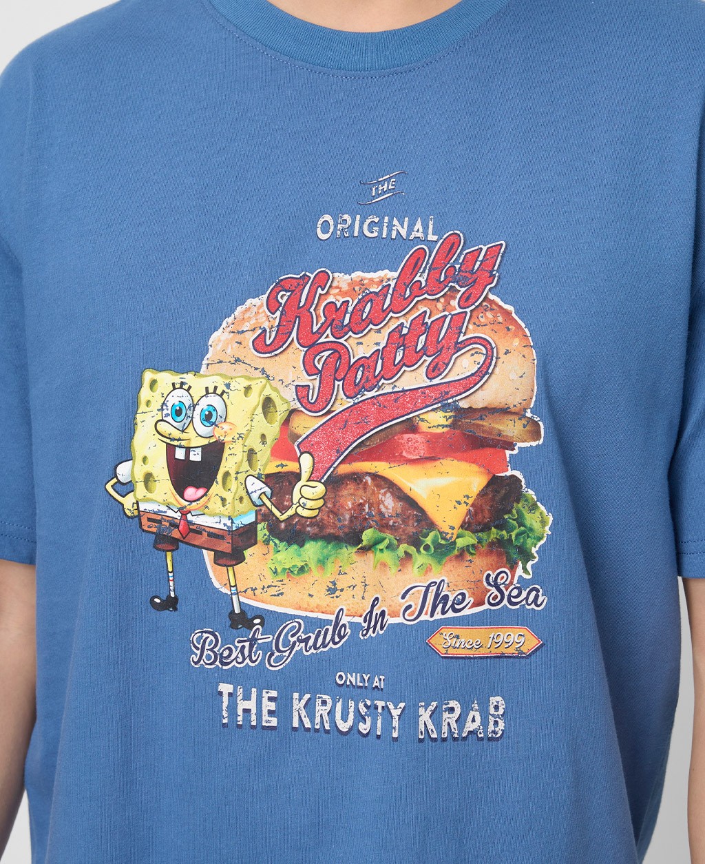 SpongeBob SquarePants Crab Roe Drop Shoulder T-Shirt