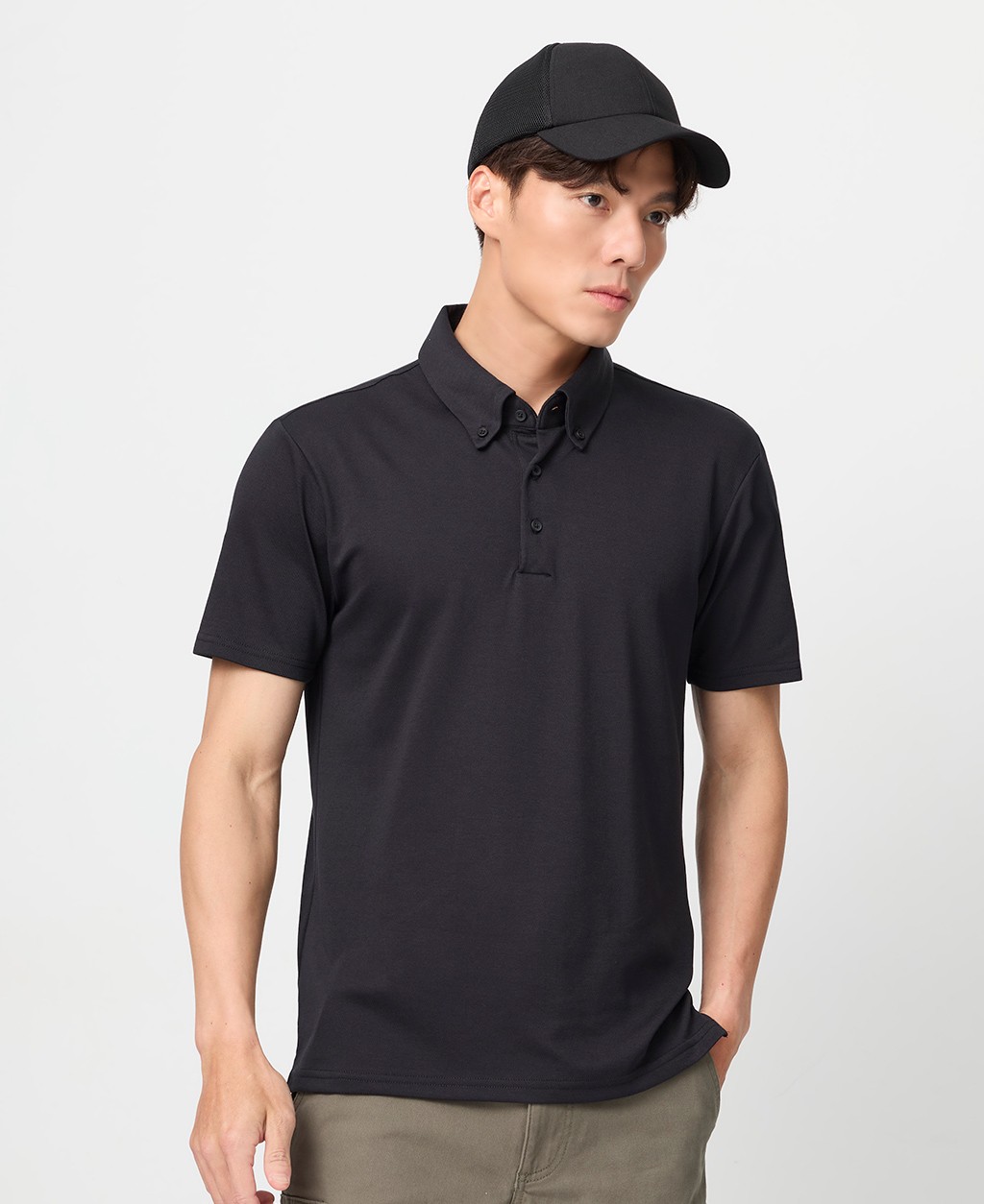 Ice yarn cool POLO shirt