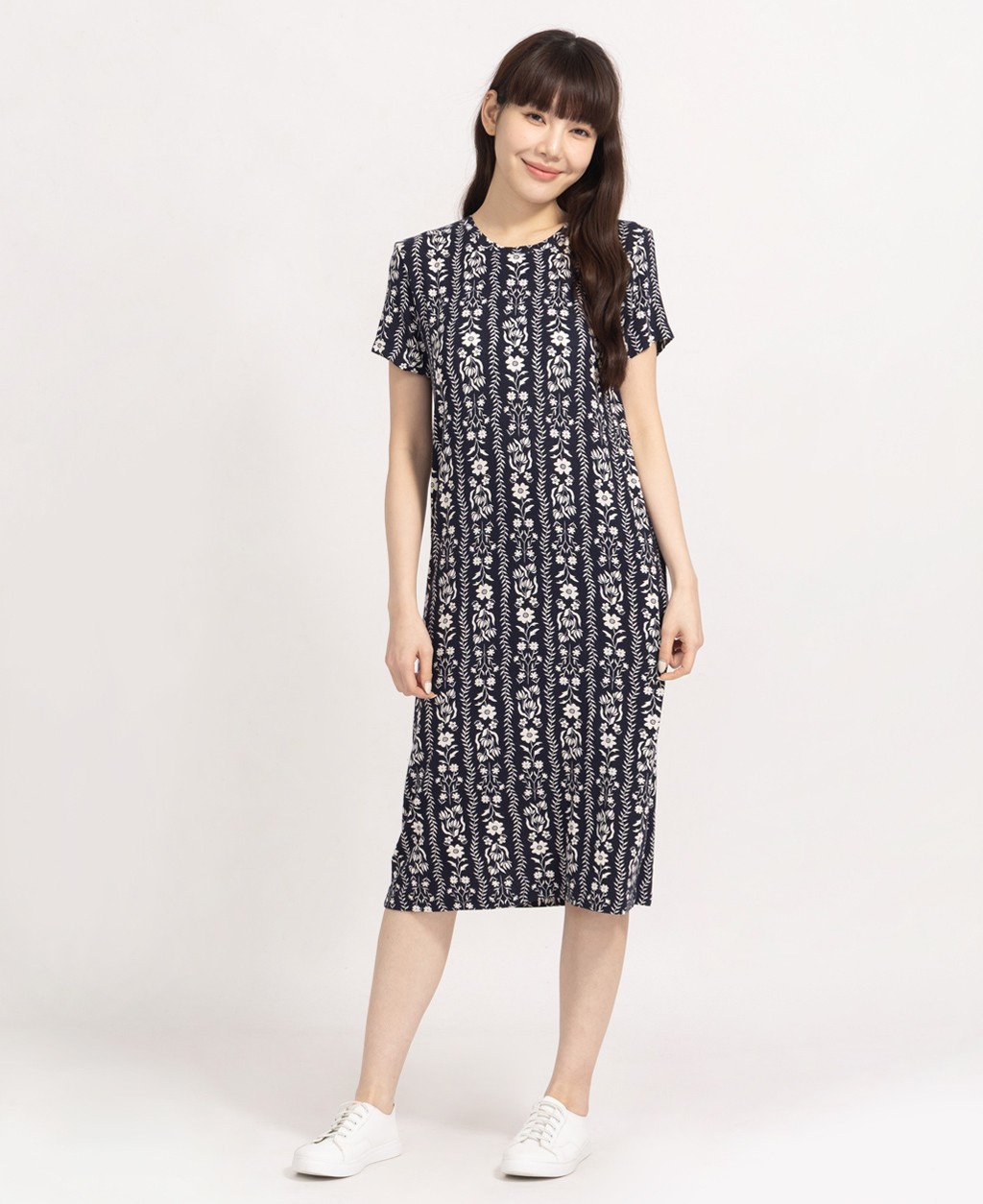 Women's round neck straight dress