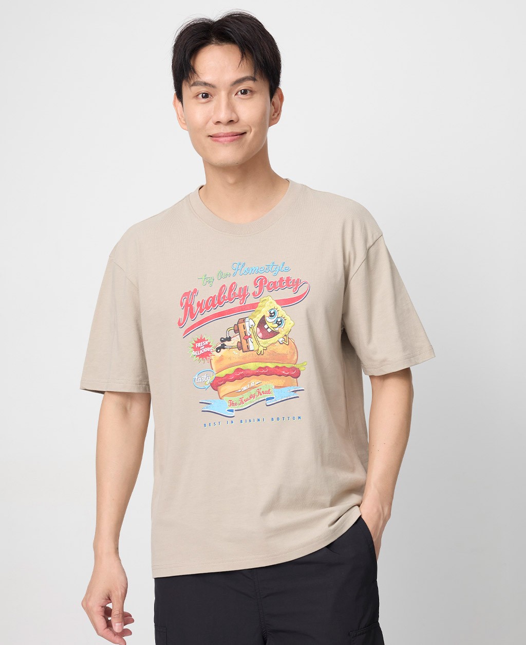 SpongeBob SquarePants Crab Roe Drop Shoulder T-Shirt