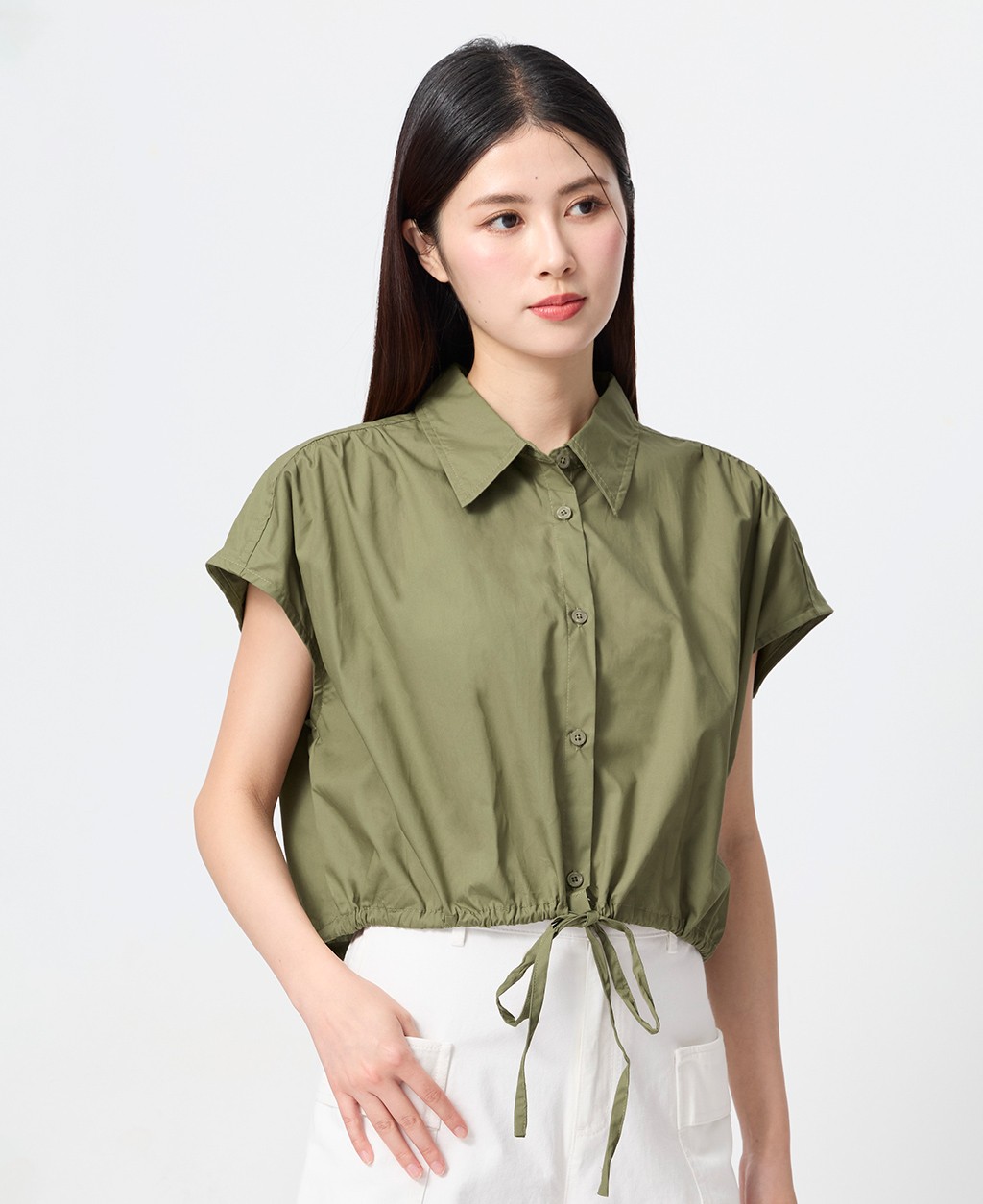 Raglan Hem Tie Shirt