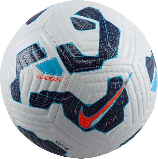 Nike Unisex - Adult Academy-Fa24 Footballs, White/Blackened Blue/Hyper CRI, 5