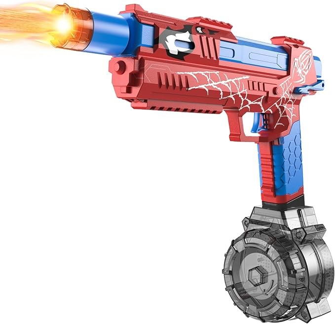 Electric Water Gun for Adults and Kids, Automatic Water Spray Gun, Range up to 26 Feet, LED Light, Large Capacity, IP7 Waterproof, Fully Automatic Water Gun (Red)